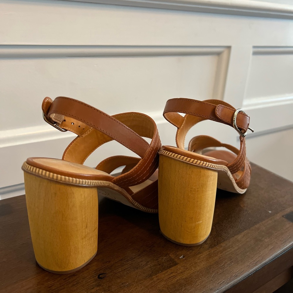 Joie Toned Wooden Block Heel Sandal Gem